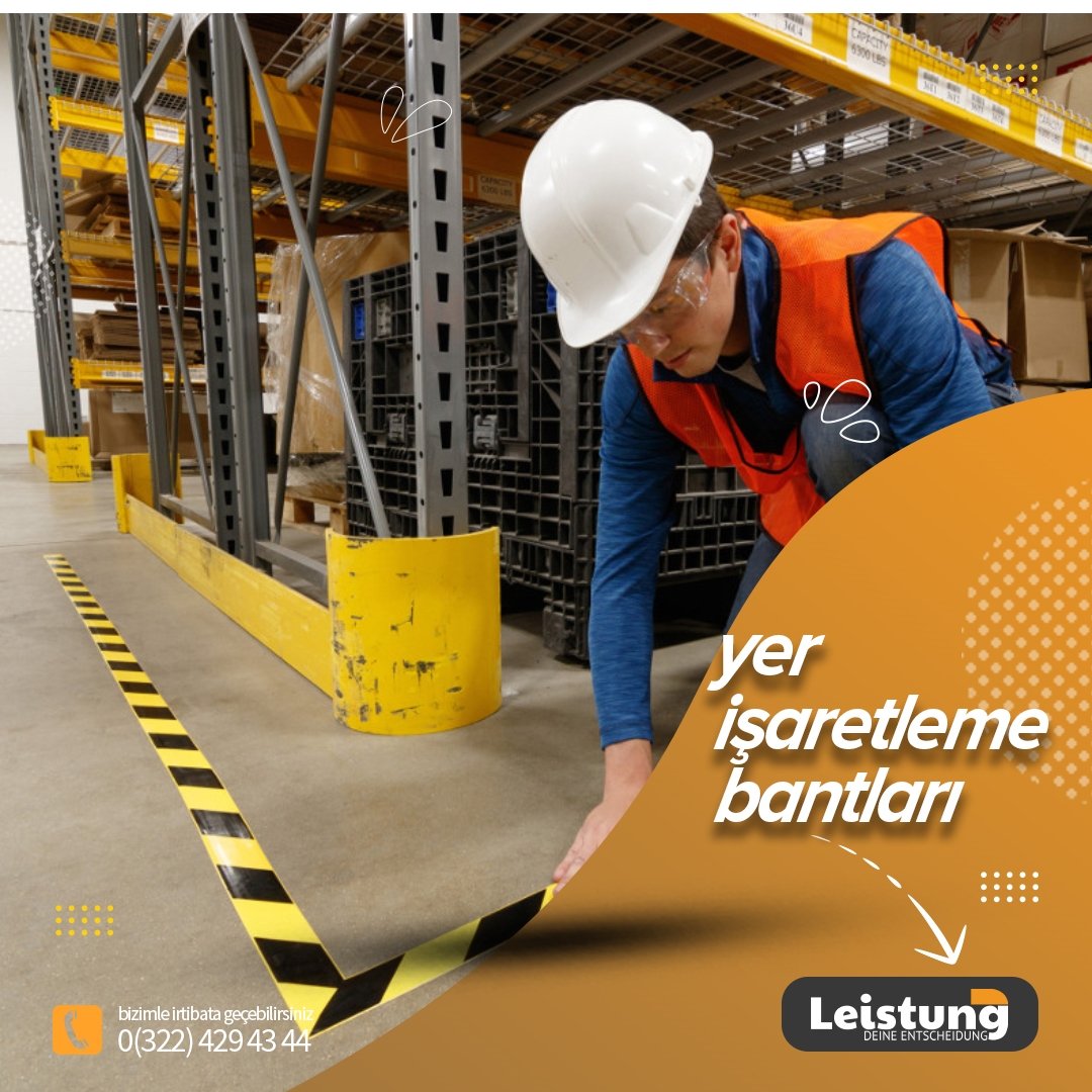 Leistung Yer İşaretleme Bantı 50mmX30Y Turuncu